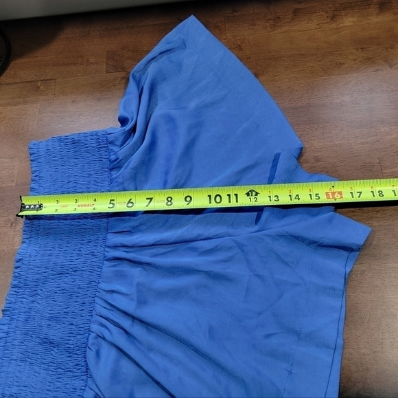 Pants Store High Waist Elastic Band Bright Blue Swing shorts Size Medium - Picture 6 of 8